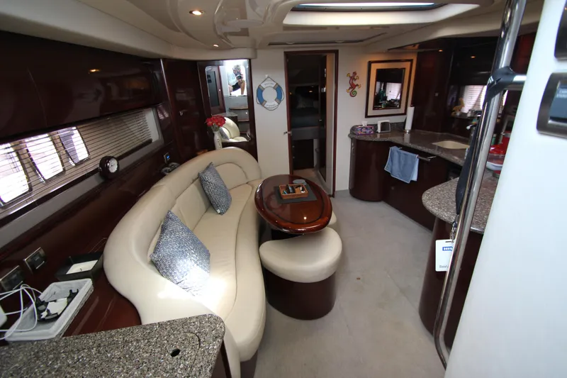 Slide: The Image of Luxurious interior of 2008 Sea Ray 44 Sundancer yacht with elegant seating and modern amenities. - 51