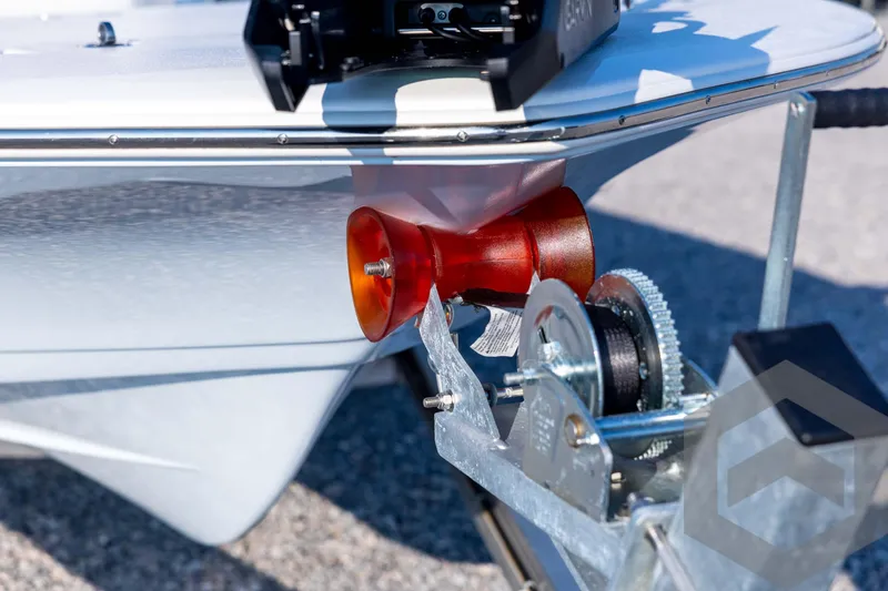 Slide: The Image of 2026 Tidewater 2110 Bay Max boat on trailer with red bow roller. - 11