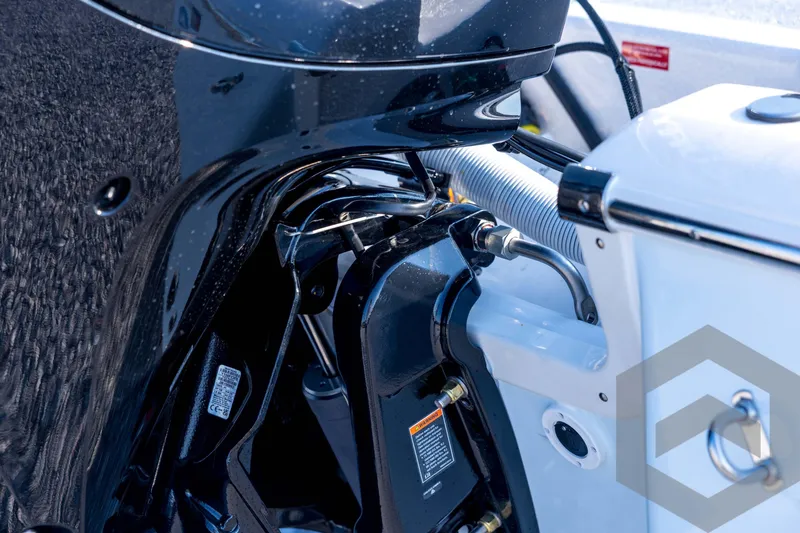 Slide: The Image of Close-up of 2026 Tidewater 2110 Bay Max boat engine components. - 20