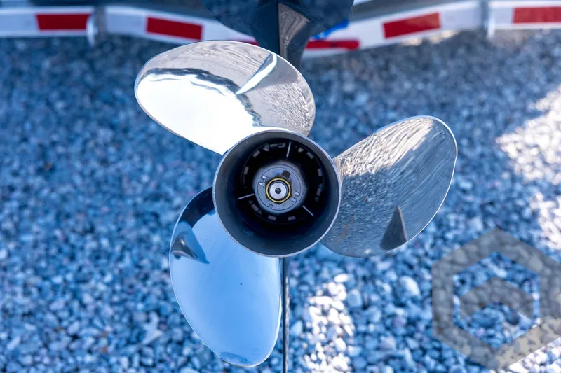 Slide: The Image of Propeller of 2026 Tidewater 2110 Bay Max boat on gravel background. - 21