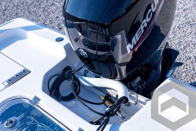 Slide: The Image of 2026 Tidewater 2110 Bay Max boat with Mercury outboard engine, detailed view. - 72