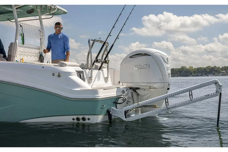 Slide: The Image of 2026 Hurricane Center Console 24 OB boat seat, gray upholstery, modern design. - 11