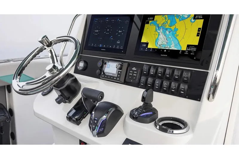 Slide: The Image of 2026 Hurricane Center Console 24 OB boat interior with sleek seating and modern design. - 9