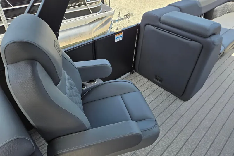Slide: The Image of Luxurious seating on 2026 Godfrey SWEETWATER 2286 SB pontoon boat, featuring sleek design and comfort. - 36