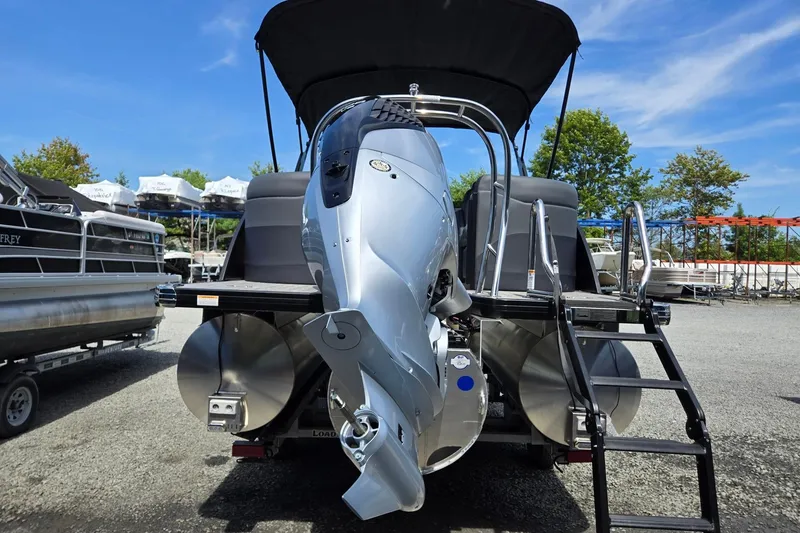 Slide: The Image of 2026 Godfrey SWEETWATER 2286 SB pontoon boat with outboard motor and ladder. - 7