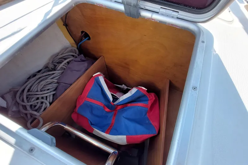 Slide: The Image of Large sail locker on bow of 2015 Beneteau Oceanis 45 "La Bella Vita". - 24