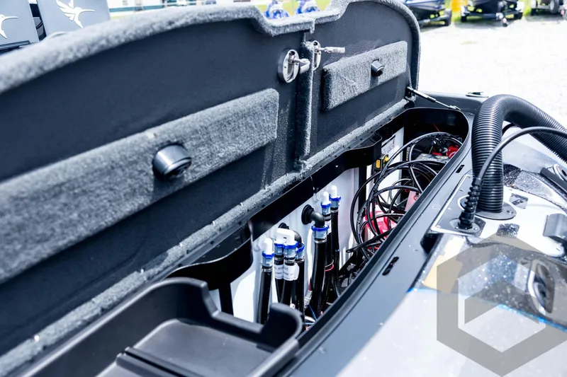 Slide: The Image of 2026 Skeeter FXR21 FLEX boat interior showing wiring and components. - 88