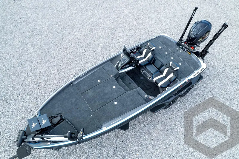 Slide: The Image of 2026 Skeeter FXR21 FLEX boat with dual seats and advanced fishing equipment. - 95