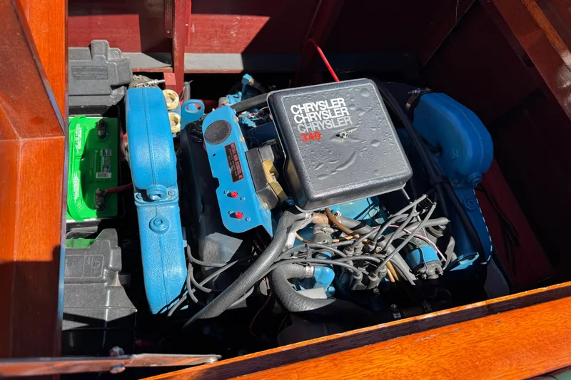 Slide: The Image of Engine of 1987 Grand Craft Triple Cockpit Runabout with Chrysler 340 V8. - 11