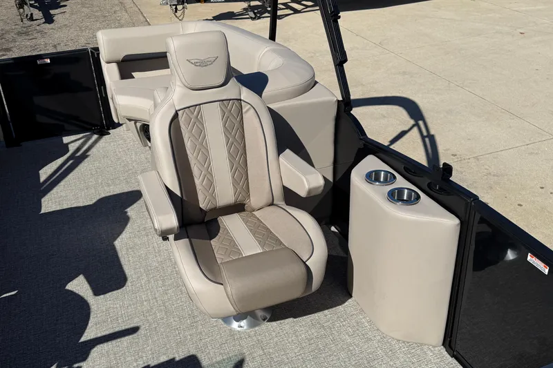 Slide: The Image of Luxurious seating on 2026 Bennington 24 M Fastback boat with cup holders. - 20