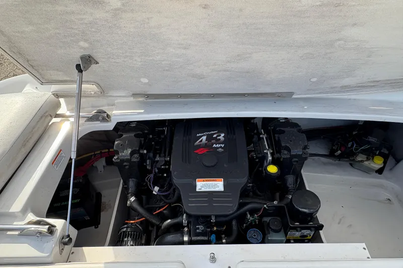 Slide: The Image of Engine compartment of a 2007 Crownline 190 SS boat, featuring a MerCruiser 4.3 MPI engine. - 20