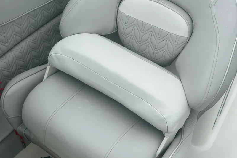 Slide: The Image of 2023 Hurricane SD 2690 OB boat seat with elegant gray upholstery design. - 52