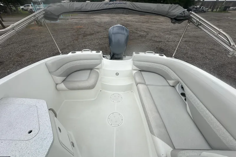 Slide: The Image of 2023 Hurricane SD 2690 OB boat interior with spacious seating and modern design. - 63