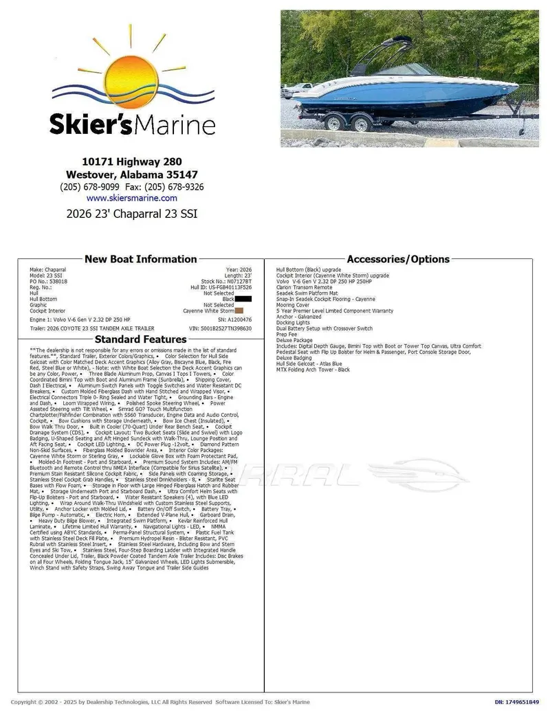 Slide: The Image of Chaparral 23 SSi 2026 - 2