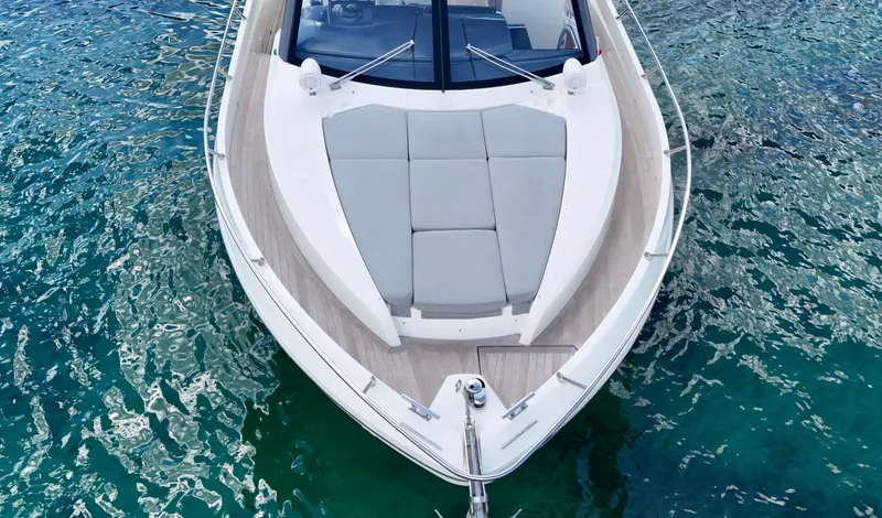 Slide: The Image of Luxury Absolute 40 yacht from 2014 on clear blue water, top view. - 29