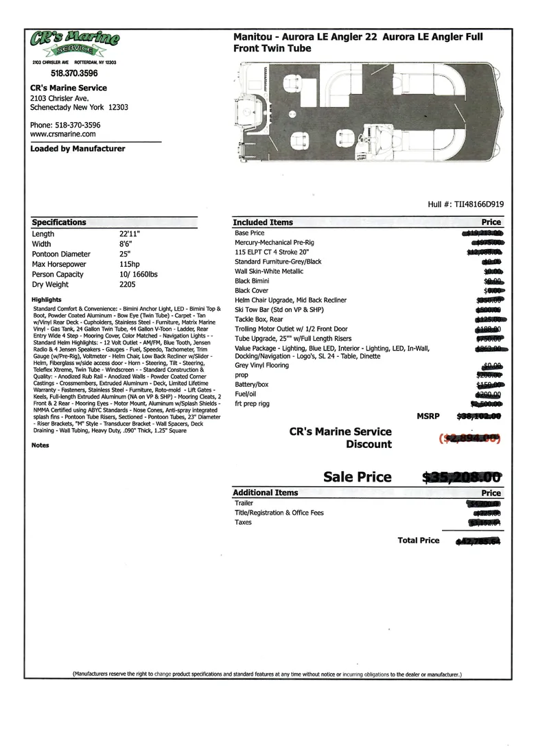 Slide: The Image of Manitou 22 Aurora Angler LE Twin Tube 25 2019 - 2