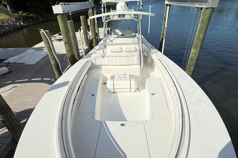Slide: The Image of 2009 Regulator 34SS boat interior with control panel and docked hose. - 31