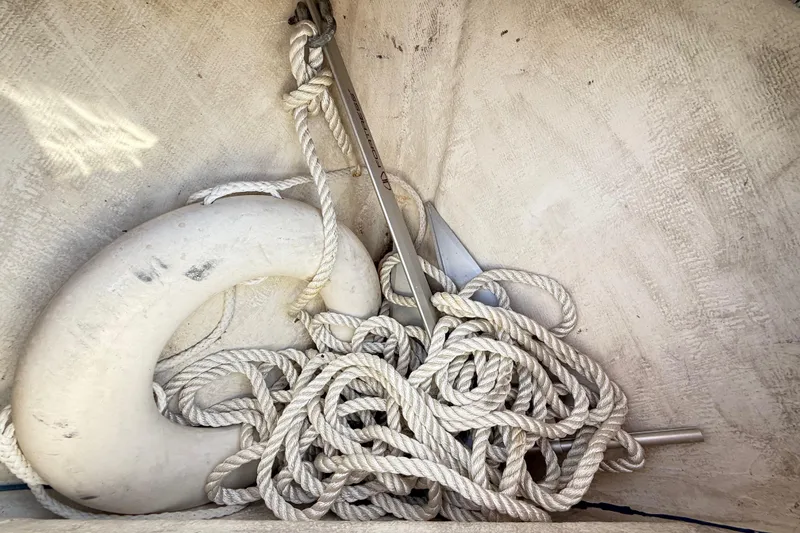 Slide: The Image of Coiled rope and life preserver on 2009 Regulator 34SS boat deck. - 44