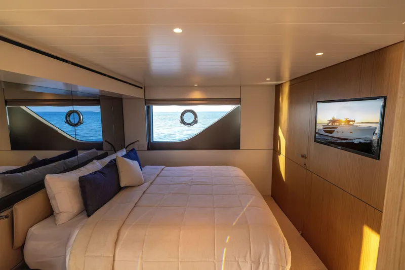 Slide: The Image of Luxurious interior cabin of 2024 Bluegame BGX63 yacht with ocean view. - 53