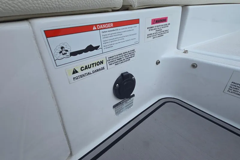 Slide: The Image of Safety warnings on a 2021 Cobalt R5 boat, highlighting potential hazards and precautions. - 58