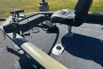 Slide: The Image of 2026 Tracker Pro Team 175 Crappie Edition boat interior with seating and controls. - 6