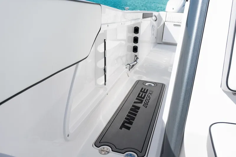 Slide: The Image of 2025 Twin Vee 260 GFX2 CC boat interior with sleek design and modern features. - 11