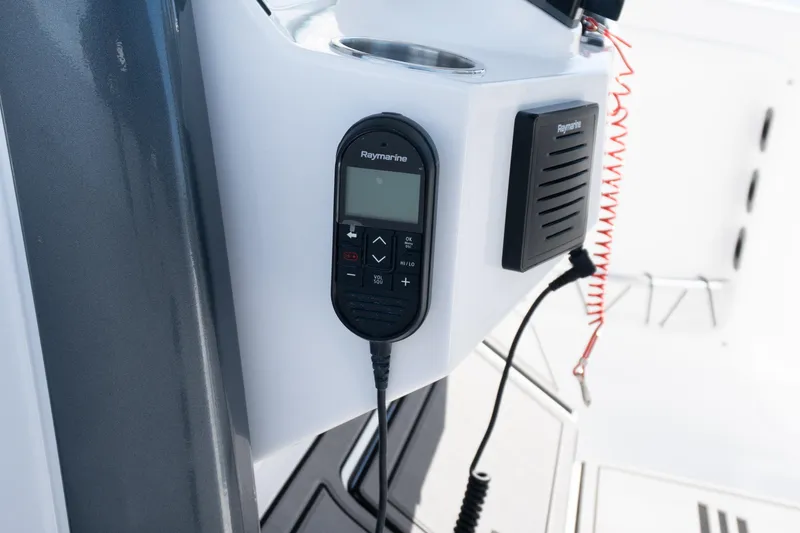 Slide: The Image of Control panel on 2025 Twin Vee 260 GFX2 CC boat with Raymarine equipment. - 14