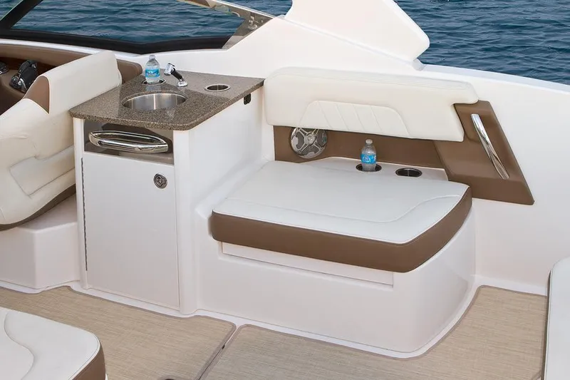 Slide: The Image of Manufacturer Provided Image: 2016 Chaparral 307 SSX boat interior with seating and sink. - 43
