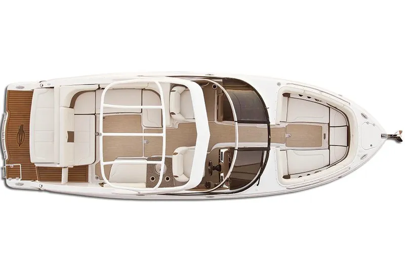 Slide: The Image of Manufacturer Provided Image: Top view of 2016 Chaparral 307 SSX boat, showcasing seating and deck layout. - 47