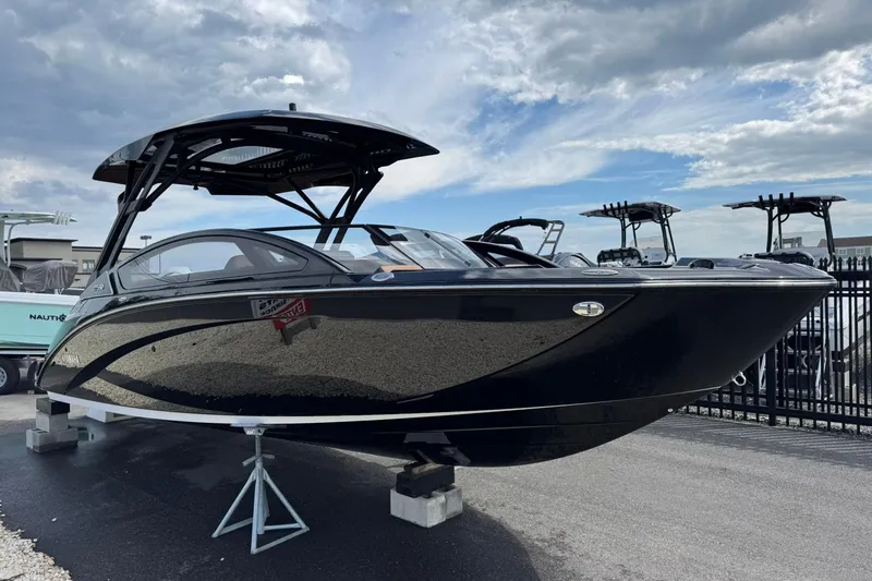 Slide: The Image of Manufacturer Provided Image: 2026 Yamaha Boats 275SD dashboard with advanced touchscreen and modern steering wheel design. - 4