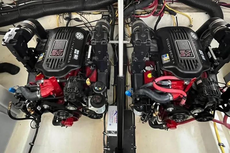 Slide: The Image of Twin Volvo Penta engines in a 2008 Chaparral 330 Signature boat. - 10