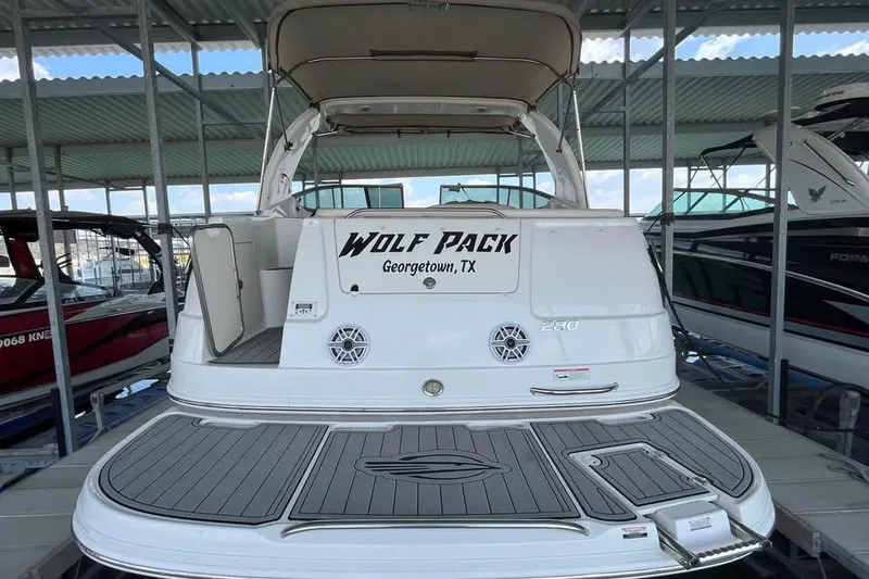 Slide: The Image of 2009 Chaparral Signature 280 boat docked, rear view, "Wolf Pack" Georgetown, TX. - 4