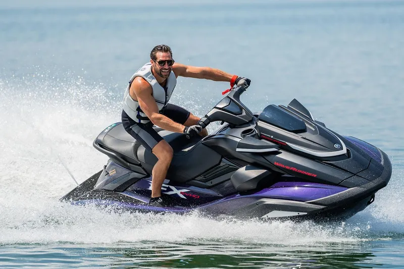 Slide: The Image of Manufacturer Provided Image: Man riding 2026 Yamaha WaveRunner FX SVHO on water, creating splashes. - 5