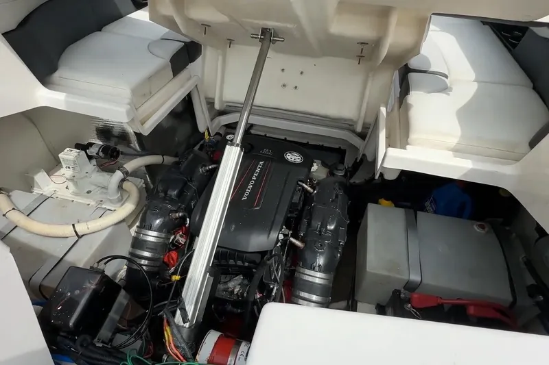 Slide: The Image of 2016 Regal 2700 ES Bowrider engine compartment with Volvo Penta engine. - 9