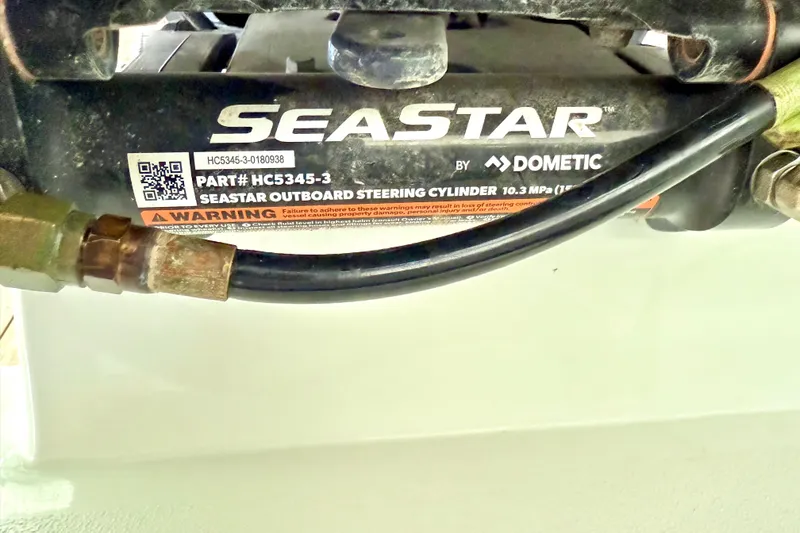 Slide: The Image of SeaStar outboard steering cylinder by Dometic, part #HC5345-3, on Parker 2820 XLD Sport Cabin. - 53