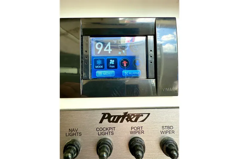 Slide: The Image of Control panel of 2023 Parker 2820 XLD Sport Cabin with temperature display and switches. - 72