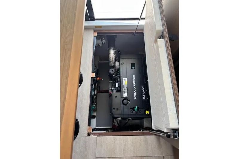 Slide: The Image of Engine compartment of 2019 Jeanneau Velasco 37F with Volvo Penta D4-260 engine. - 45