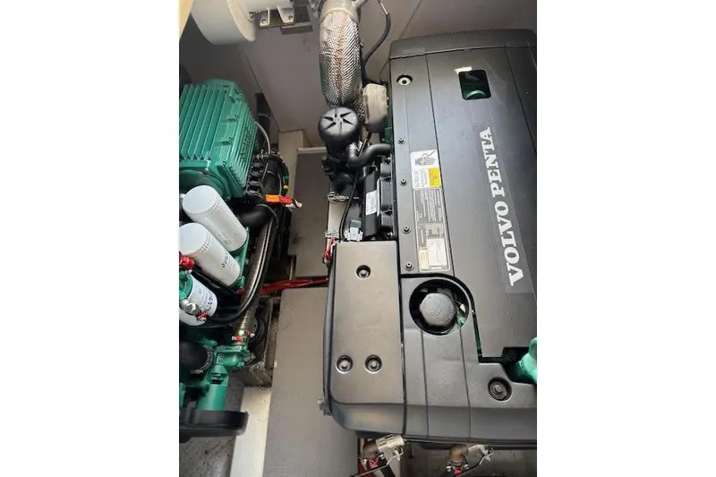 Slide: The Image of Engine compartment of 2019 Jeanneau Velasco 37F with Volvo Penta engine. - 46