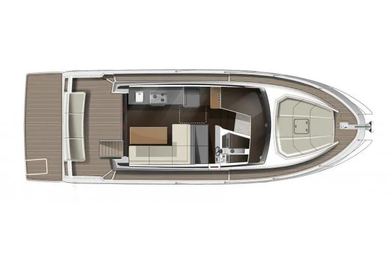 Slide: The Image of Manufacturer Provided Image: Top view layout of 2019 Jeanneau Velasco 37F motor yacht interior. - 49