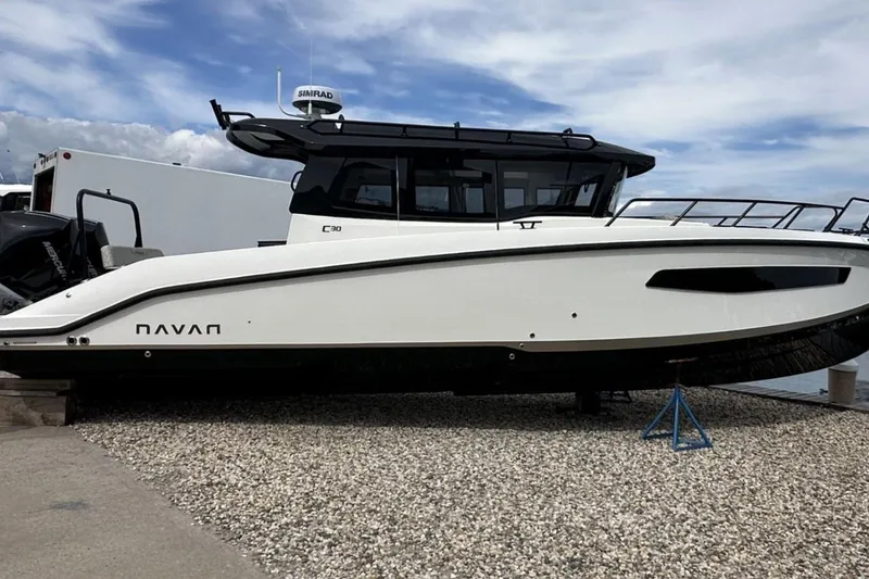 The Image of 2025 Navan C30 boat on display, featuring sleek design and modern technology. - 0