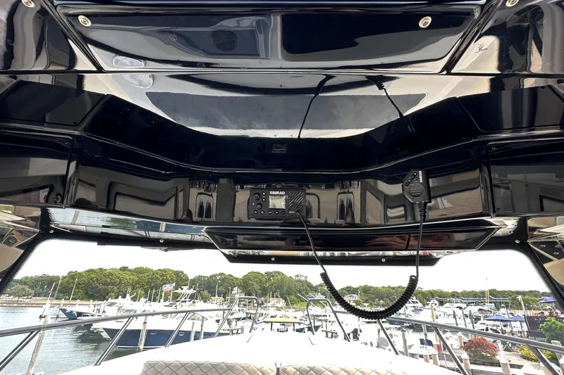 Slide: The Image of Interior of 2025 Navan C30 boat with modern seating and control panel. - 29