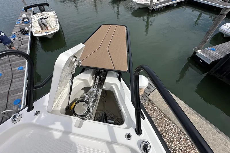 Slide: The Image of Interior view of 2026 Navan C30 boat cockpit with modern controls and panoramic windows. - 38