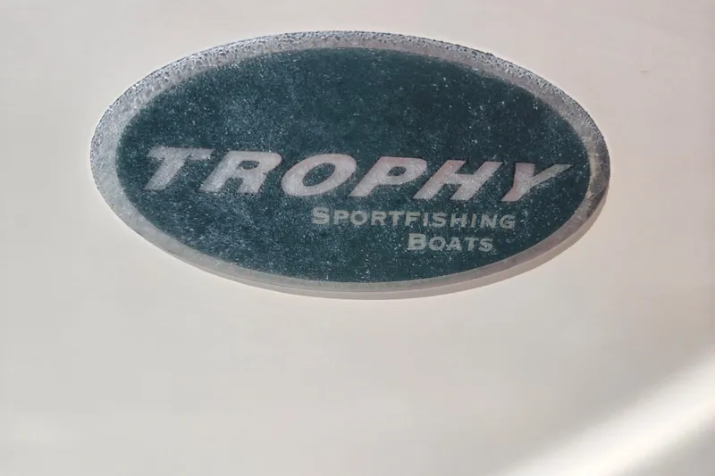 Slide: The Image of 2005 Trophy Sportfishing Boats logo on a white surface. - 7