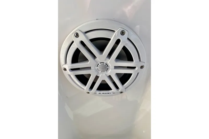 Slide: The Image of White JL Audio speaker on 2016 Regal 23 OBX boat. - 34