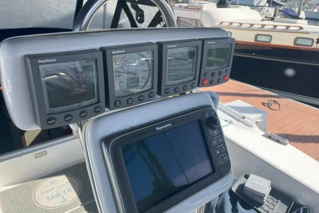 Slide: The Image of Cockpit of 2000 Catalina 34 Mk II with Raymarine navigation instruments. - 27