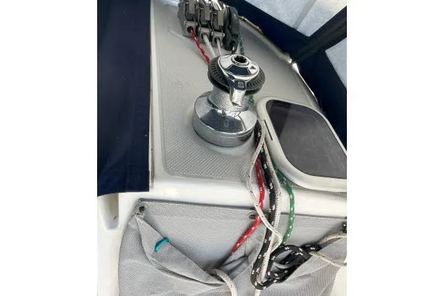 Slide: The Image of Catalina 34 Mk II sailboat deck with winch and ropes, 2000 model. - 37