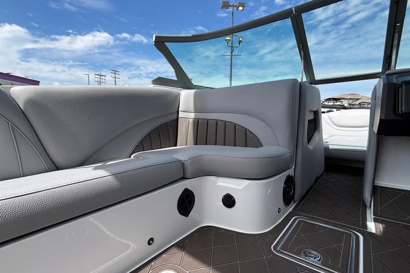 Slide: The Image of Luxurious interior of 2026 MB B52 23 Alpha boat with sleek seating and modern design. - 8