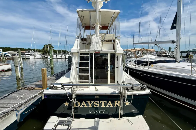 Slide: The Image of 2001 Sabre Sabreline 34 yacht "Daystar" docked at marina, Mystic. - 6