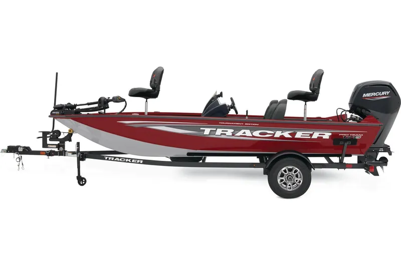 Slide: The Image of 2026 Tracker Pro Team 175 boat with Mercury engine on trailer. - 3