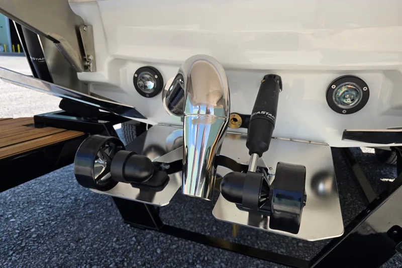 Slide: The Image of 2026 Supra SA boat stern with advanced propulsion and lighting system. - 19